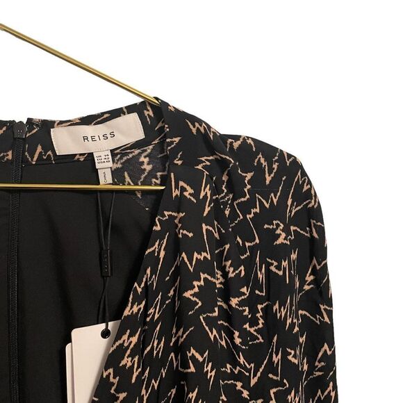 Reiss Black Julia Plunge Front Mini Dress Size 10 NWT - Picture 3 of 10